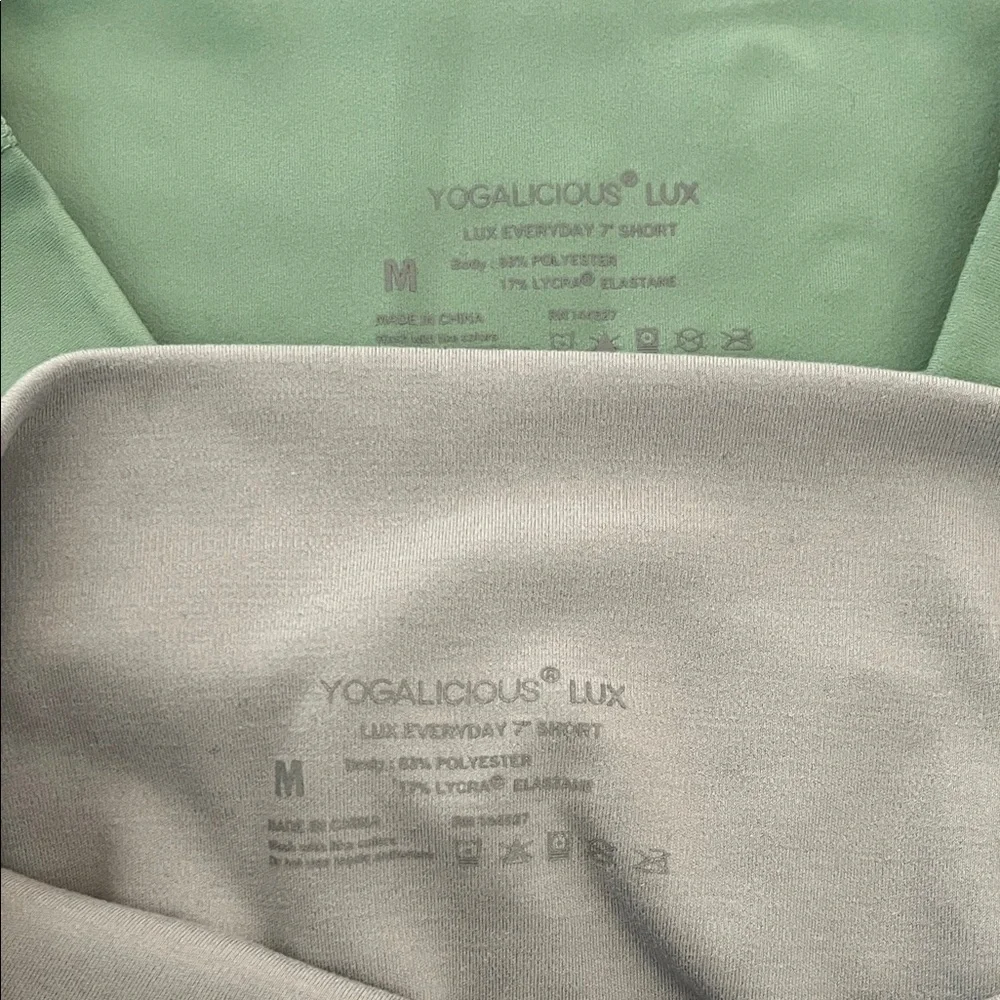 Yougalcious Lux 7" Super High Waist Bike Short Mint and Gray short bundle - Picture 3 of 5